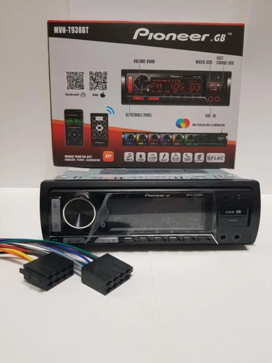 Магнитола автомобильная 1 DIN / Pioneer GB MVH-T938BT Pioneer 143438029  купить в интернет-магазине Wildberries