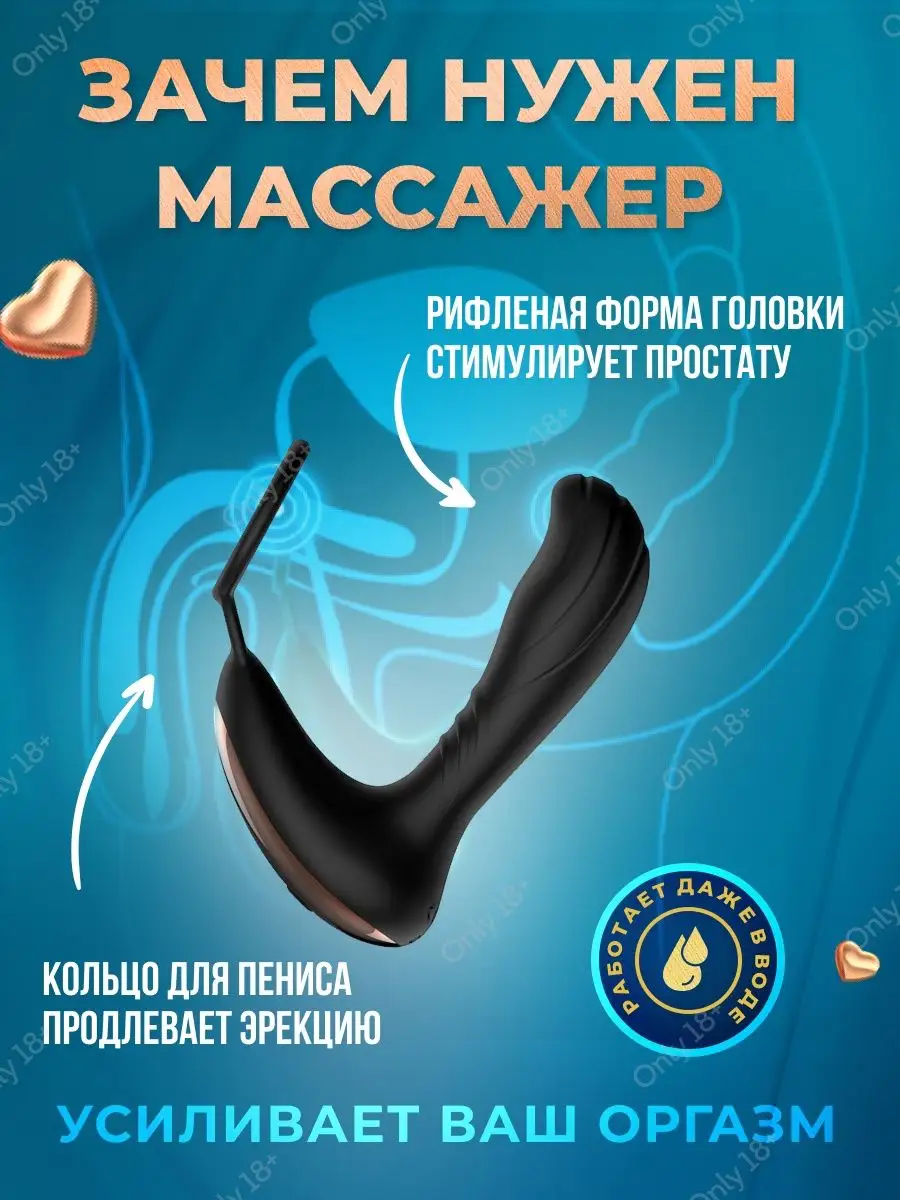 Массажер простаты анальный вибратор мужской 18+ на пульте Only 18+  143449478 купить за 1 245 ₽ в интернет-магазине Wildberries