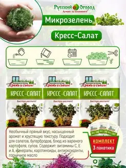 Микрозелень семена Кресс-салат Русский Огород 143463982 купить за 197 ₽ в интернет-магазине Wildberries