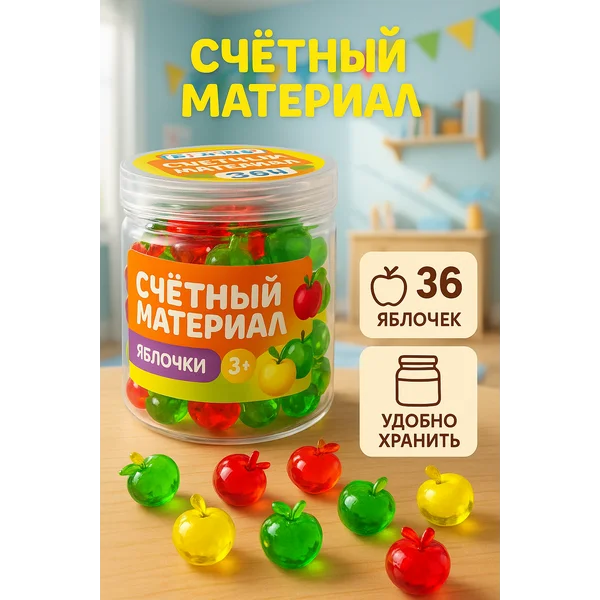 Развивающий игровой набор счётный материал Яблочки