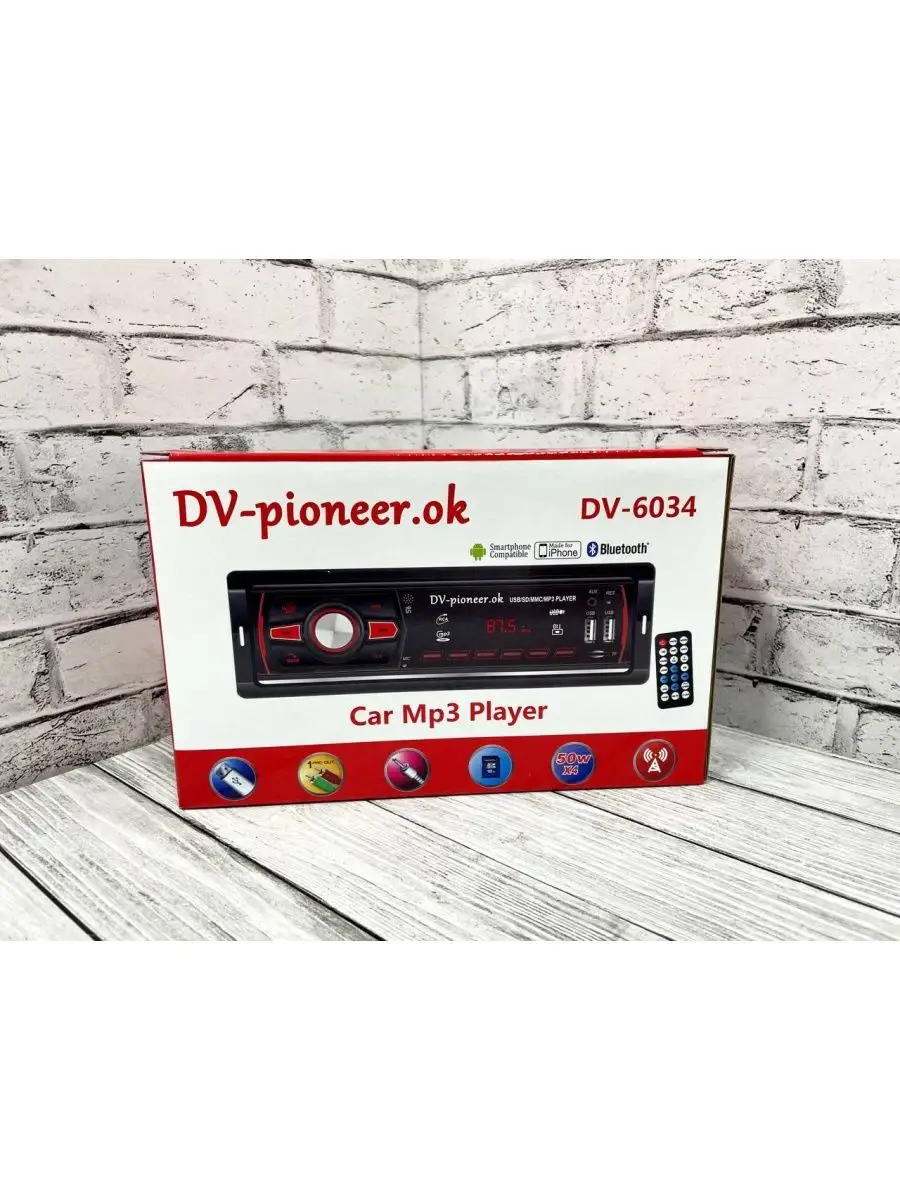 Магнитола автомобильная 1 DIN Pioneer DV-6034 Pioneer 143502740 купить за  743 ₽ в интернет-магазине Wildberries