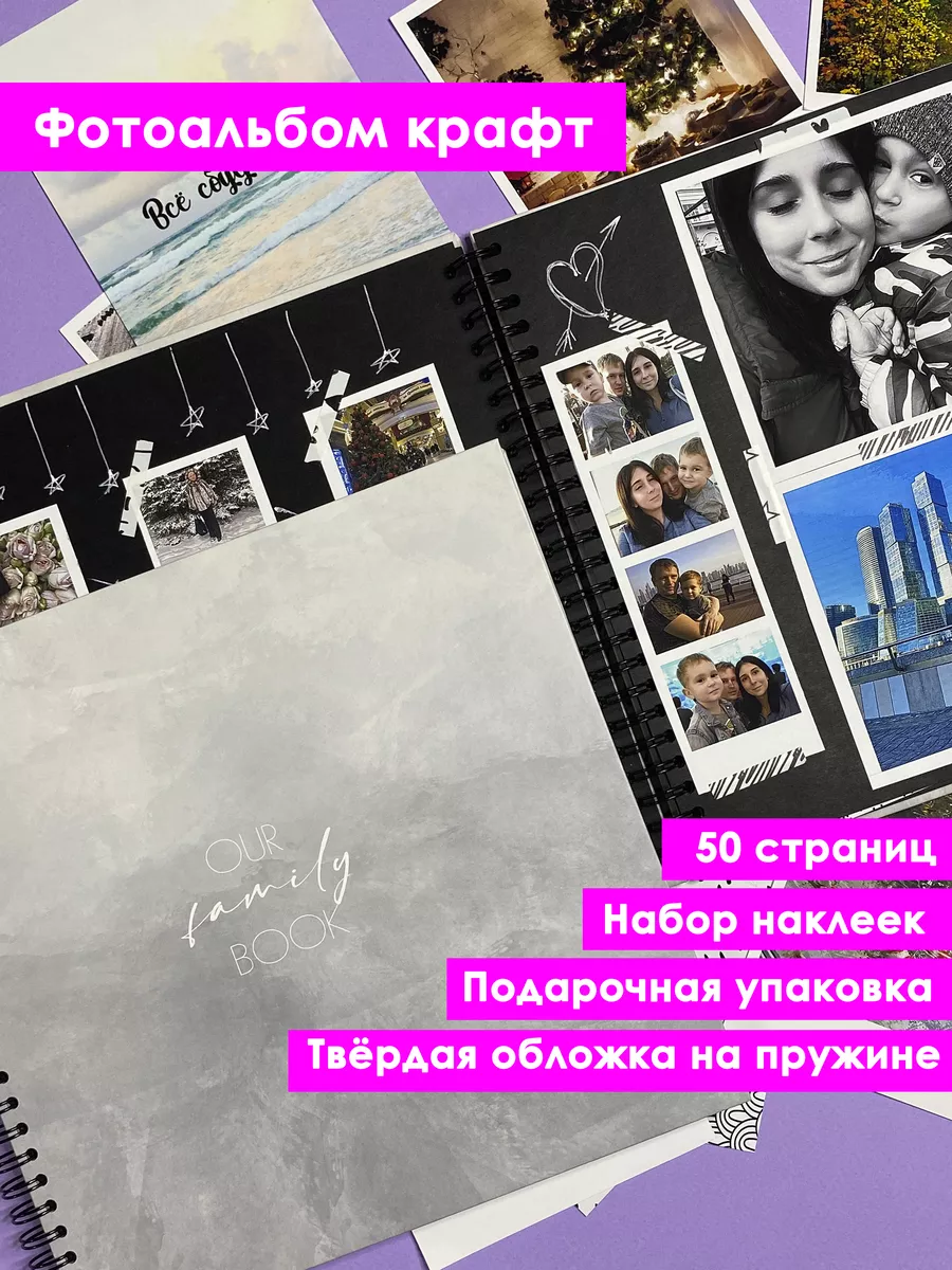 Фотоальбом альбом для фотографий на подарок asandco 143513877 купить за 777  ? в интернет-магазине Wildberries