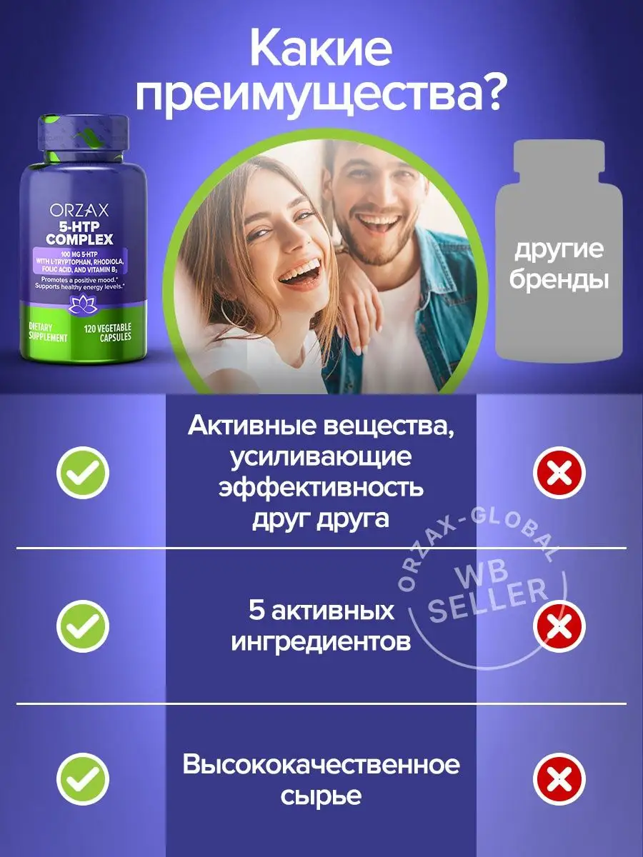 5 HTP для настроения, сна Orzax 143524318 купить в интернет-магазине  Wildberries