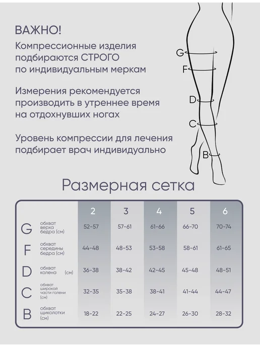 FILOROSSO Чулки компрессионные Антиэмболические 2 класс с силиконом, вариант, фото 2