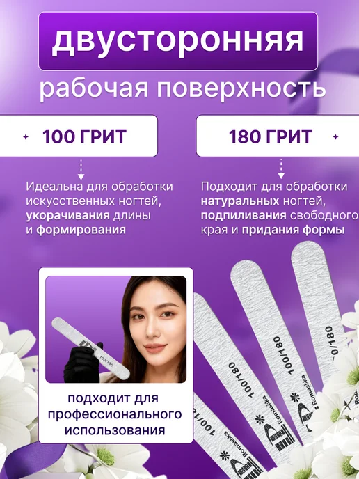 Lisa Profi Romashka Пилка для ногтей маникюра 100 180 Lisa Profi 50шт, 100 шт, фото 2
