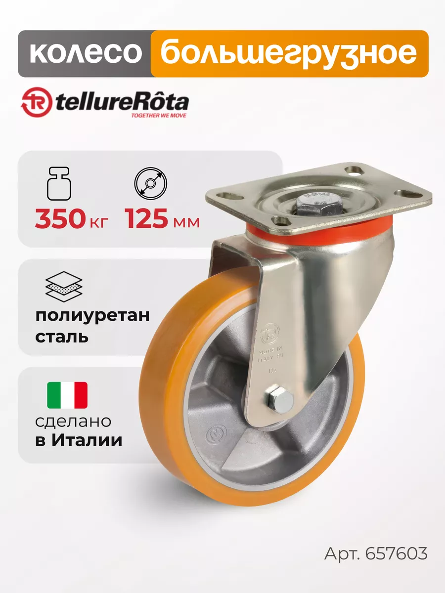 Колесо для тележки большегрузное d 125мм