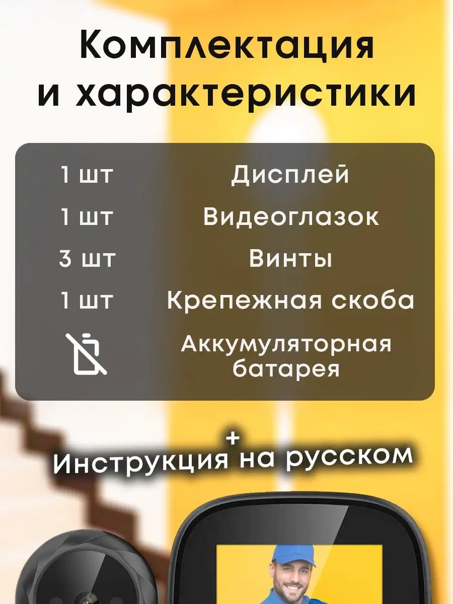 Видеоглазок для входной двери, глазок Evertech 143541539 купить за 2 247 ₽  в интернет-магазине Wildberries