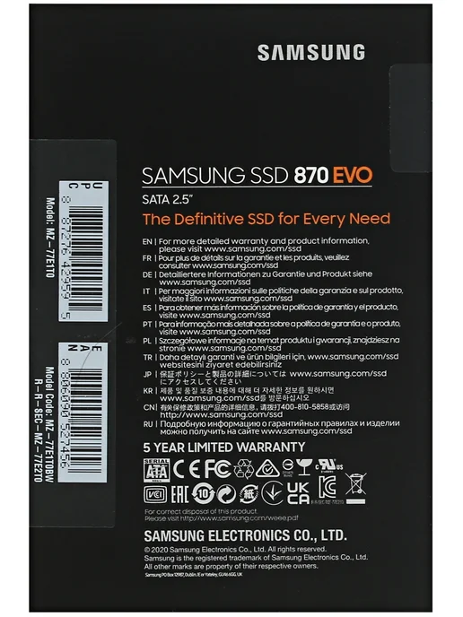 SSD 1TB Samsung 870 EVO SATA 2.5" Твердотельный накопитель, 1 ТБ, фото 6