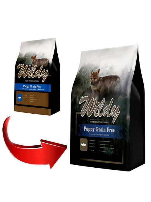 Сухой корм WILDY Белая для собак, беззерновой, щенки, рыба, 3 кг, фото 2