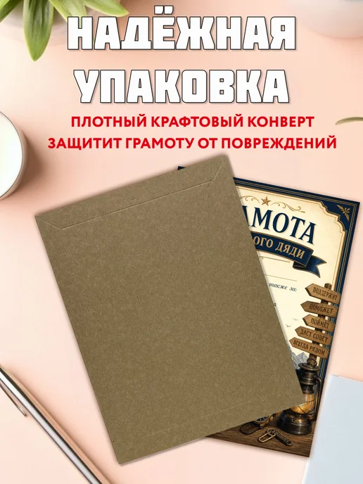 Филькина грамота Грамота Мировой дядя А4, шуточный подарок, вариант, фото 2