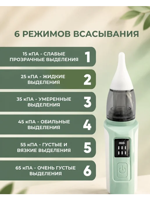HONEST SHOP Аспиратор назальный электрический соплеотсос для детей, вариант, фото 7