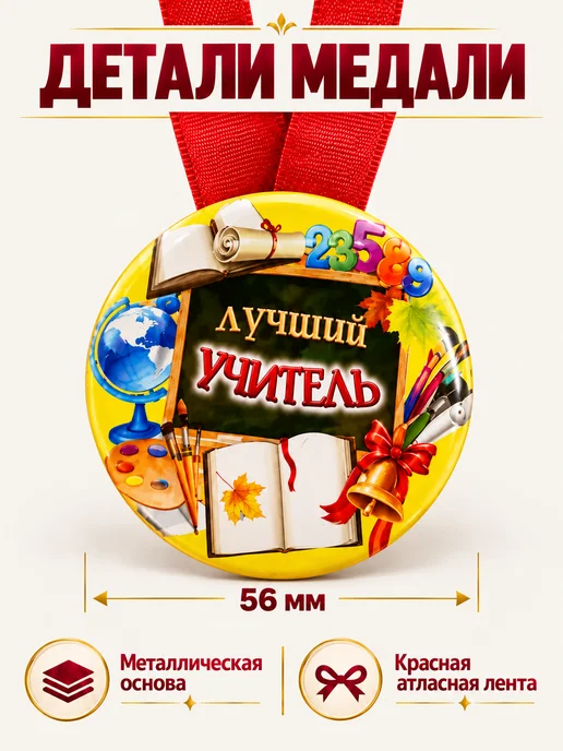 Филькина грамота Медаль подарочная Лучший учитель, вариант, фото 2