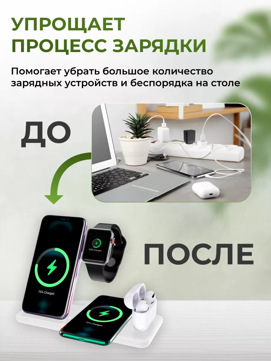 Быстрая беспроводная зарядка подставка для телефона MagSafe Yookie  143641891 купить в интернет-магазине Wildberries