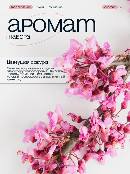 Медовые Штучки Подарочный набор для женщин, Спа набор с ароматом сакуры, розовый, фото 2