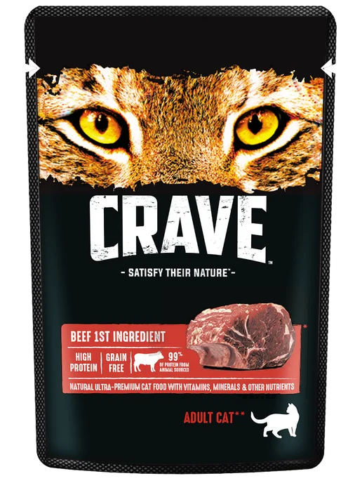 CRAVE Влажный корм для кошек, говядина в желе 30х70 гр, 30x70, 70 г, фото 3