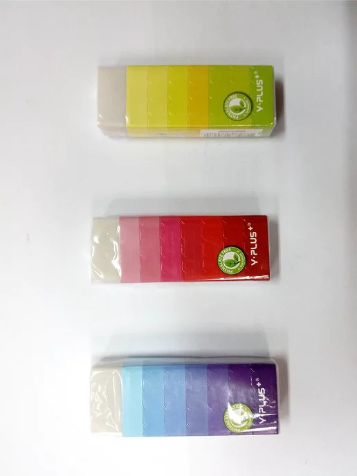 Y-PLUS Ластик для карандаша 3 штуки Neon mini, белый, 2 шт, фото 6