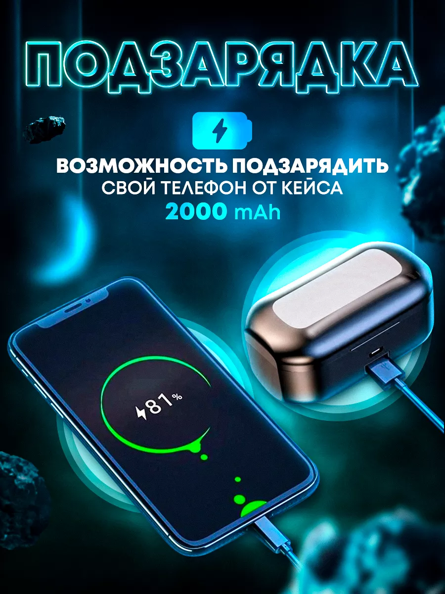 Наушники беспроводные для iPhone и Android Cosmic Bass 143752382 купить за  309 ₽ в интернет-магазине Wildberries