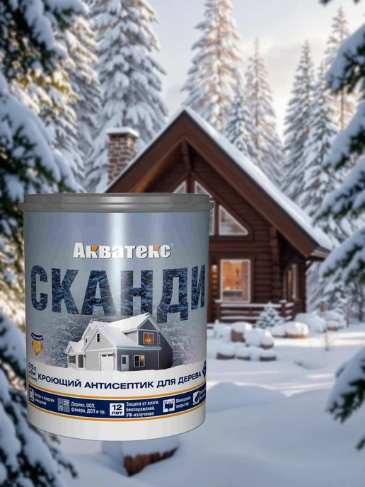 Акватекс СКАНДИ кроющий антисептик 0.75л лакрица, 750 мл