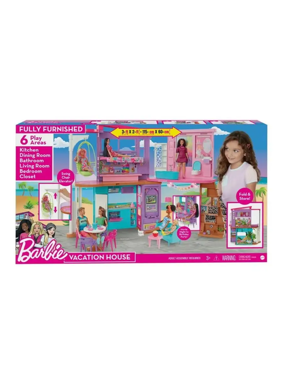 Barbie Дом для кукол Малибу HCD50 Mattel 143763902 купить за 33 151 ₽ в  интернет-магазине Wildberries