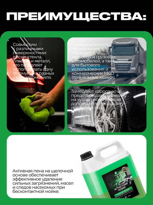 GRASS Активная пена для мойки машины Active Foam Power 6кг. 113141, 6 кг, фото 2