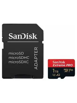 Карта памяти 1TB Extreme Pro UHS-I A2 V30 U3+ SD-адаптер Sandisk 143787223 купить за 13 535 ₽ в интернет-магазине Wildberries