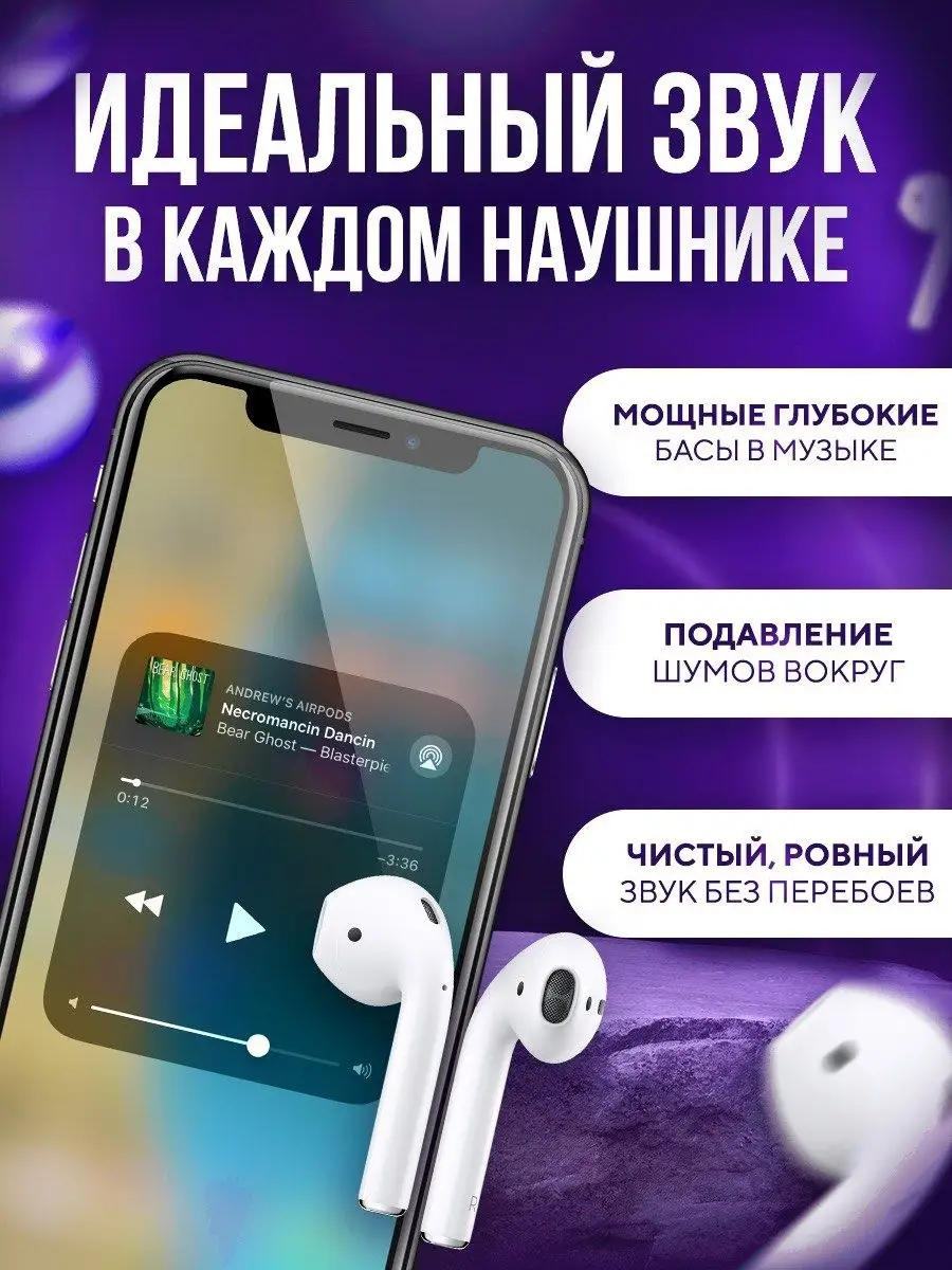 Apple AirPods беспроводные наушники с микрофоном для iPhone Premium Seller  143808298 купить в интернет-магазине Wildberries