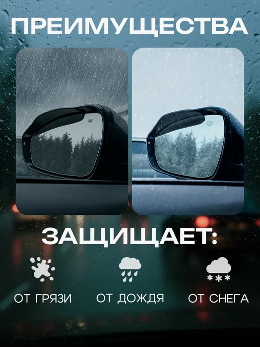 Сималенд Защитные козырьки для автомобильных зеркал 2 шт, 2 шт, фото 2