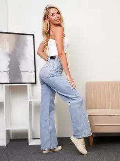 Джинсы с высокой посадкой широкие Aida jeans 143828628 купить за 1 724 ₽ в интернет-магазине Wildberries