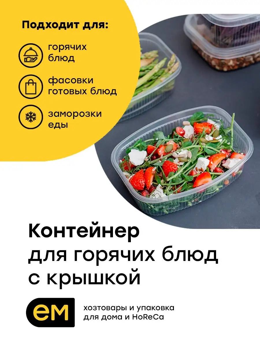 Пластиковые контейнеры с крышкой EM Group 143832933 купить в  интернет-магазине Wildberries