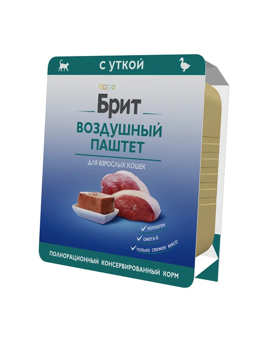 Brit воздушный паштет для кошек с уткой - 100 г х 14 шт, 100 г, 14 шт, фото 4
