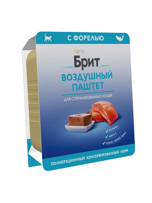 Brit воздушный паштет для стерилизованных кошек с форелью - 100 г, 100 г, фото 3
