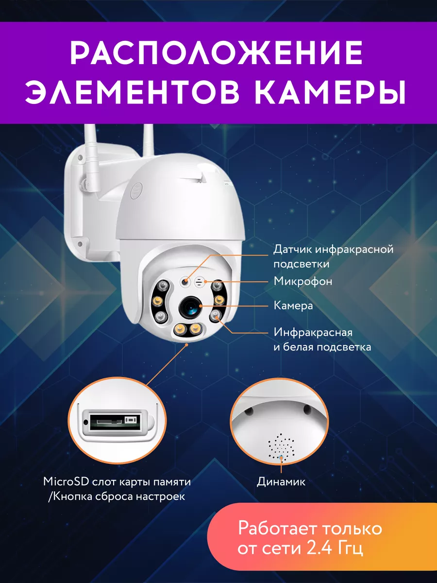 Камера видеонаблюдения уличная и для дома Wi-Fi 3MP MagicPro 143916946  купить за 1 591 ₽ в интернет-магазине Wildberries