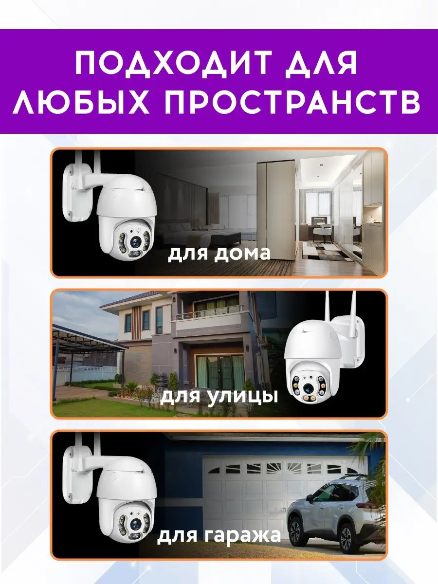 Камера видеонаблюдения уличная Wi-Fi 3MP MagicPro 143916946 купить за 1 970  ₽ в интернет-магазине Wildberries