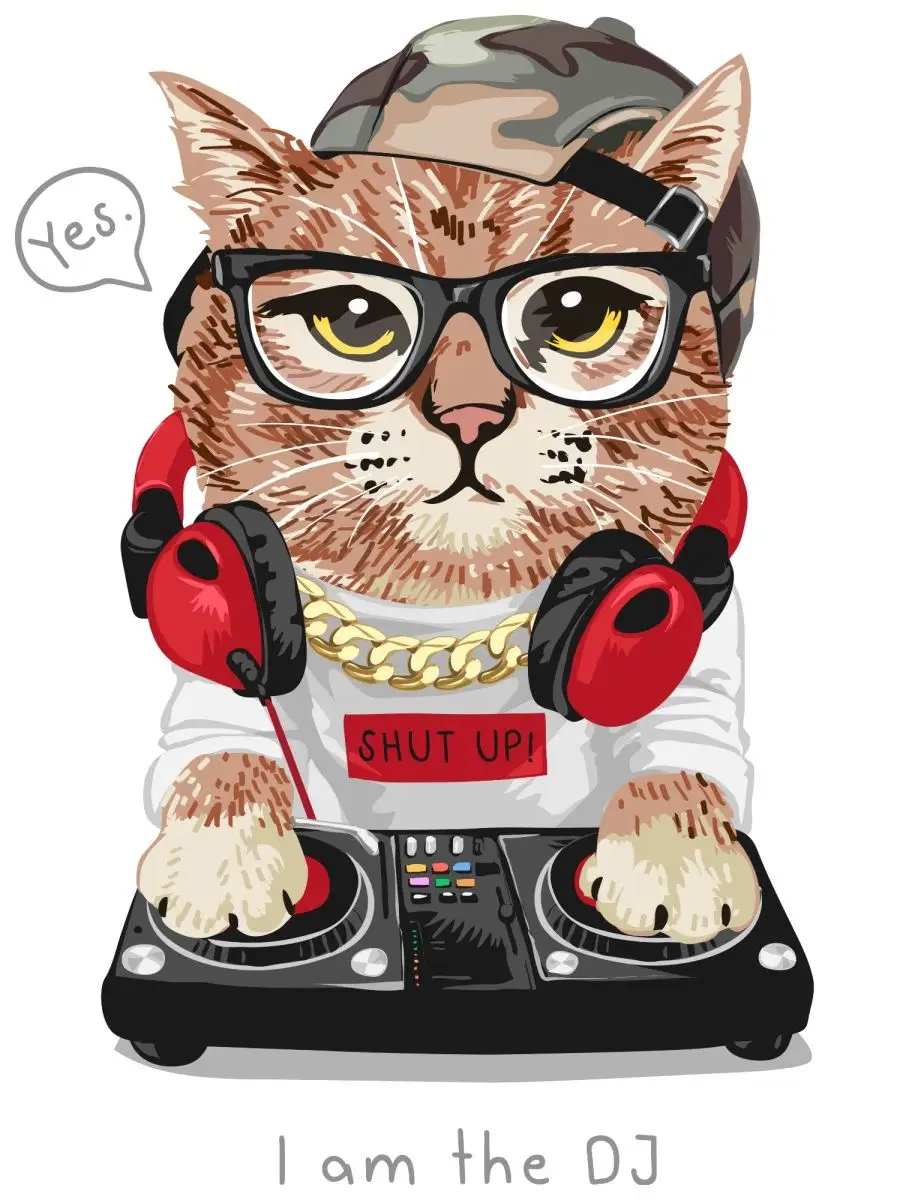 Свитшот хлопковый с принтом кот музыкант TuMers 143922911 купить за 1 181  ₽ в интернет-магазине Wildberries