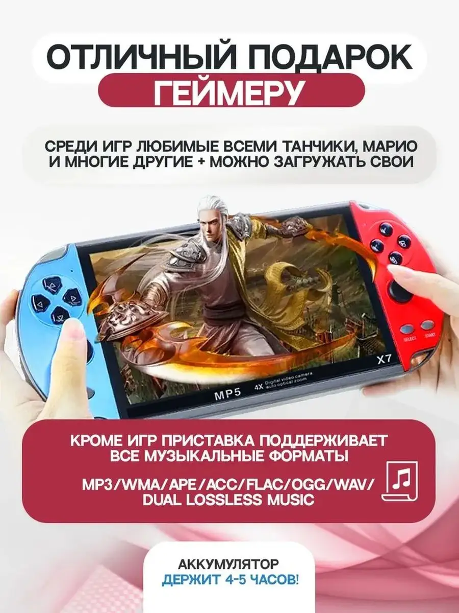 Портативная игровая приставка X7 подарок для детей Back past 144046624  купить в интернет-магазине Wildberries