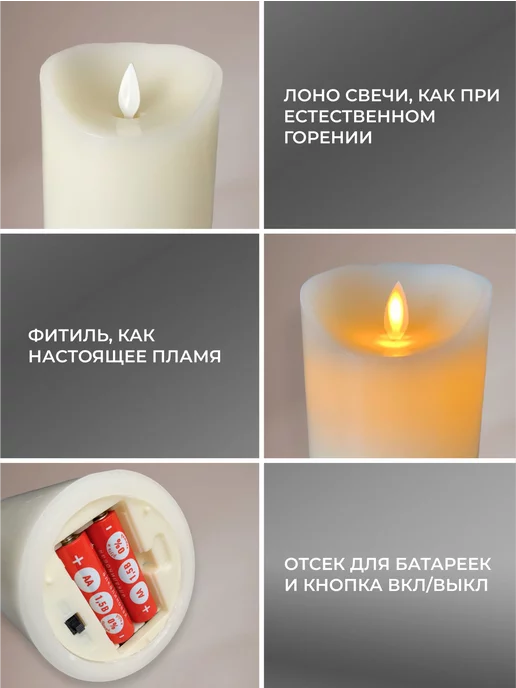 Sigma-shop Свечи светодиодные на батарейках с пультом, набор 3 шт, 3 шт, фото 6