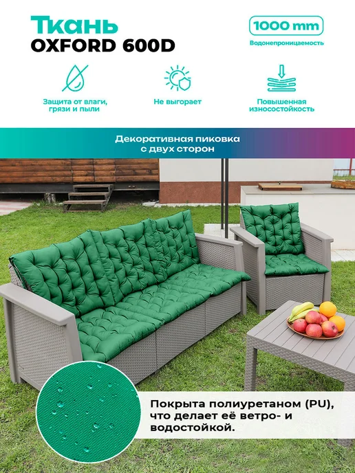 Bio-Line Матрас для садовых качелей и шезлонга 55х165 см, 55x165 см, фото 3