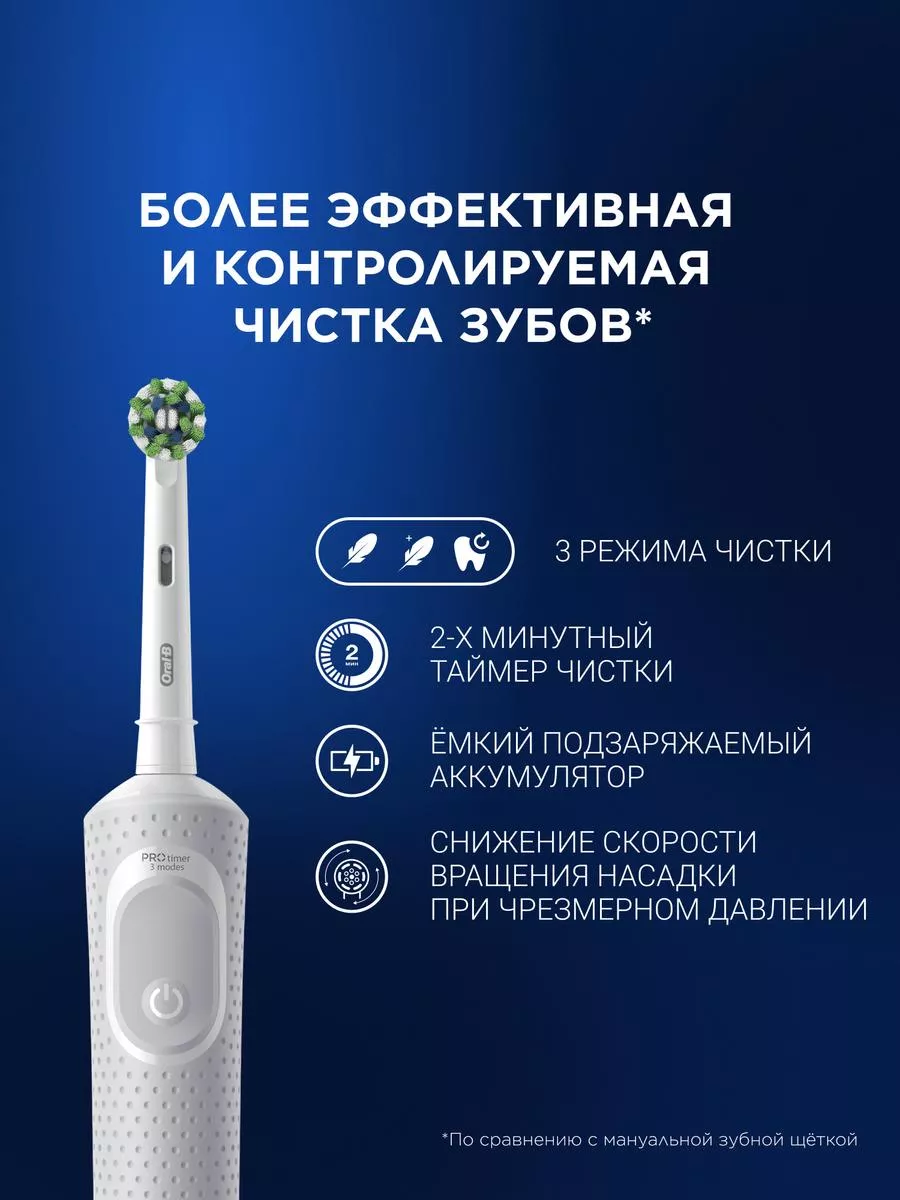 Электрическая зубная щётка белая Oral-B Vitality Pro Oral-B 144325294  купить в интернет-магазине Wildberries