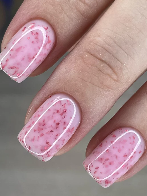 DidNail Камуфлирующая база для ногтей с поталью Love Base, белый, фото 3