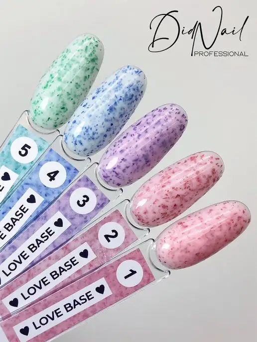 DidNail Камуфлирующая база для ногтей с поталью Love Base, белый, фото 6
