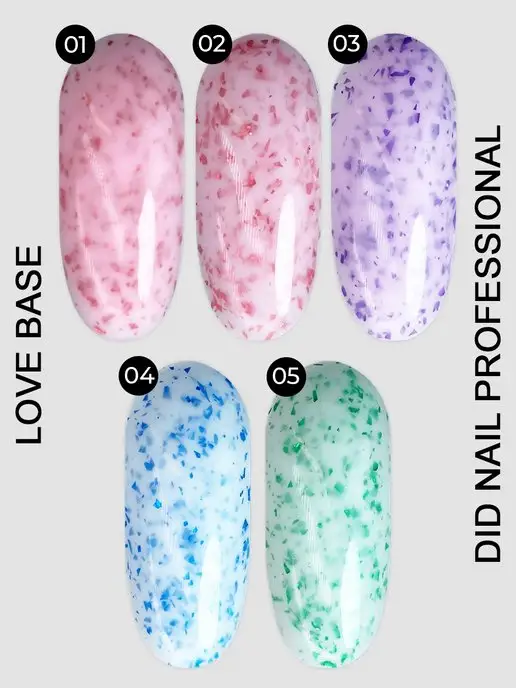 DidNail Камуфлирующая база для ногтей с поталью Love Base, белый, фото 7