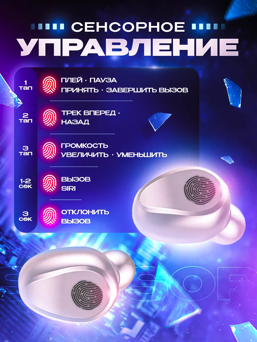 Наушники беспроводные для iPhone и Android Cosmic Bass 144353411 купить в  интернет-магазине Wildberries