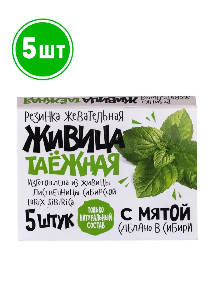 Резинка жевательная "Живица таежная" с Мятой, 5 упак.