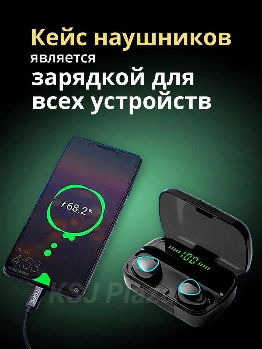 Беспроводные наушники кейс power bank M10 Xiaomi 144387818 купить за 1 807  ₽ в интернет-магазине Wildberries