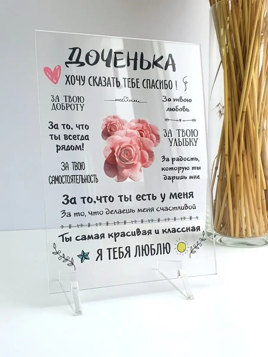 Плакат на День Рождения Мамы! Надпись и цветы