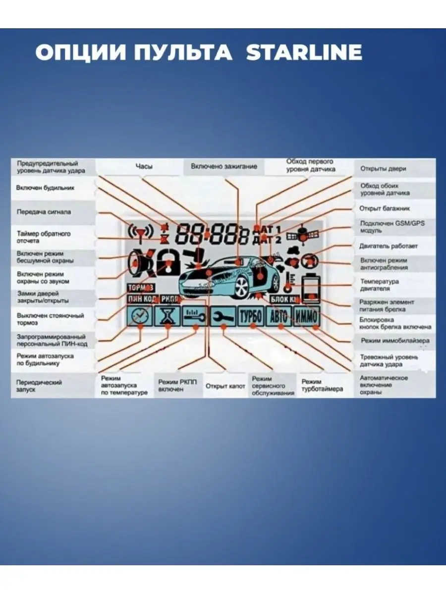 Star Line Автосигнализация с автозапуском обратная связь KZ SHOP 144395825  купить в интернет-магазине Wildberries