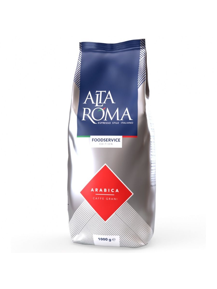 Alta roma. Кофе зерновой ALTAROMA Arabica. Alta ROMA кофе жареный в зернах Vero 1000г фл/п (Алмафуд):6. Кофе, 1кг, alta ROMA Verde, зерно (ALMAFOOD).