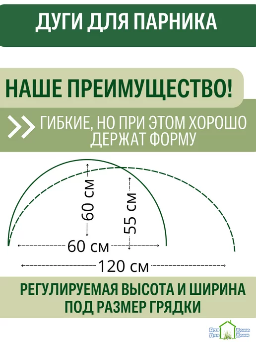 ДляДомаДляДачи Дуги для парника металлические 1,7 м 6 штук, 1,7 м, фото 2