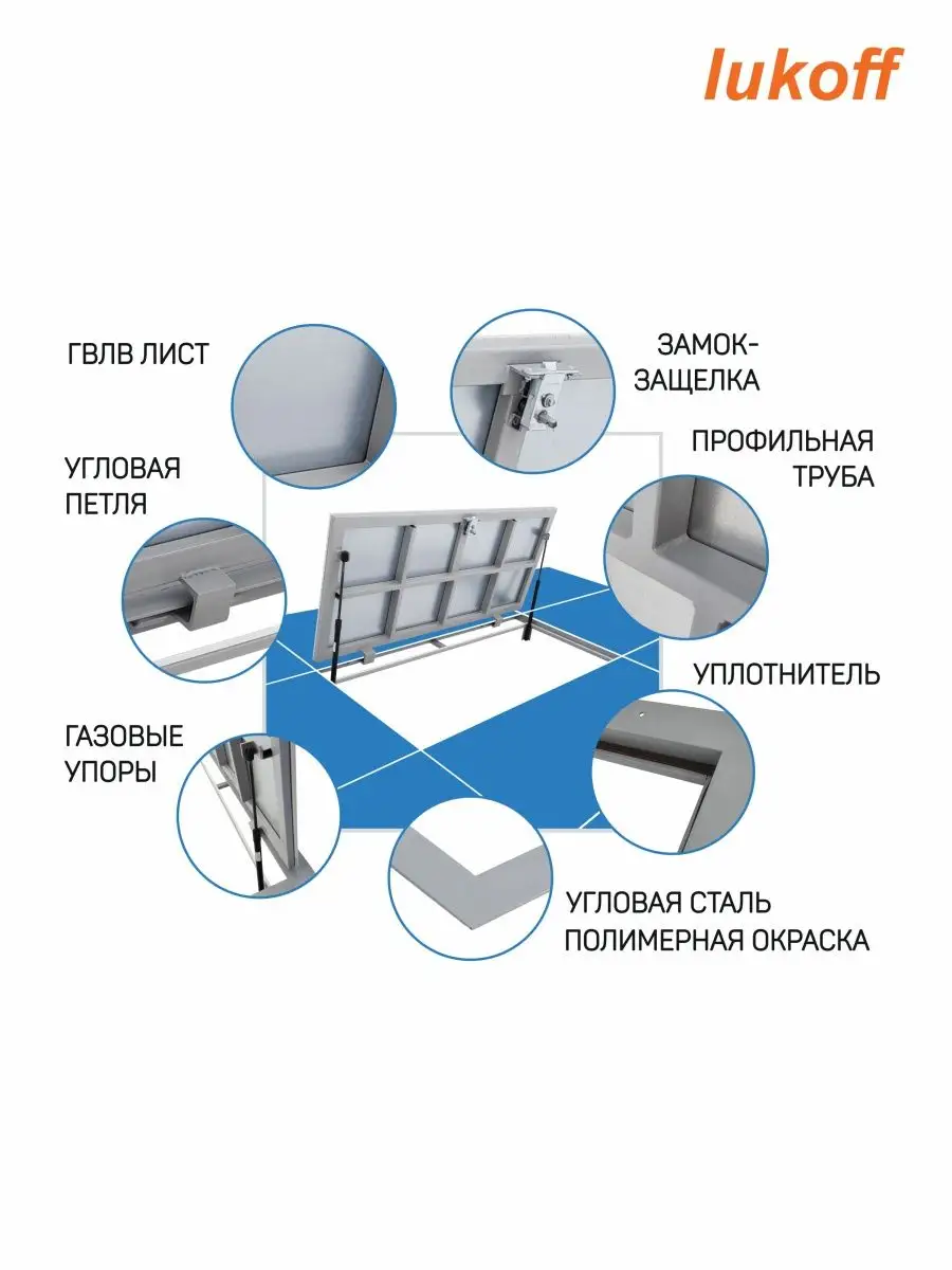 Люк напольный под плитку Гарант Стандарт 90х70П Lukoff 144425729 купить за  9 369 ₽ в интернет-магазине Wildberries