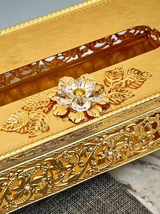 Стиль-Ампир Салфетница, бокс для салфеток, коробочка для салфеток, желтый, фото 5